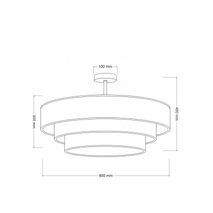 Brilagi - Pinnapealne lühter LUNETA 3xE27/60W/230V, läbimõõt 80 cm, must/kuldne
