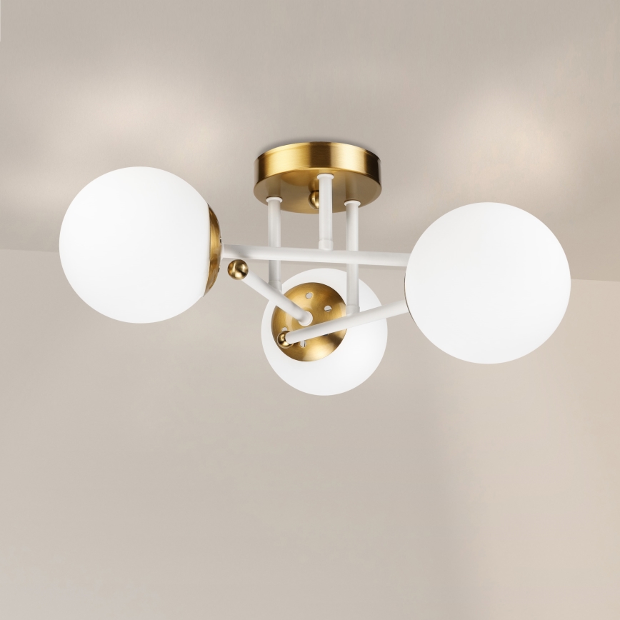 Brilagi - Pinnapealne lühter MALIVA 3xE14/15W/230V kuldne/valge