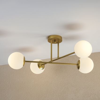 Brilagi - Pinnapealne lühter MALIVA 4xE14/15W/230V kuldne/valge