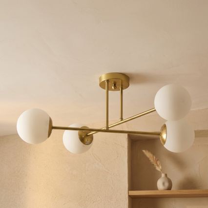 Brilagi - Pinnapealne lühter MALIVA 4xE14/15W/230V kuldne/valge