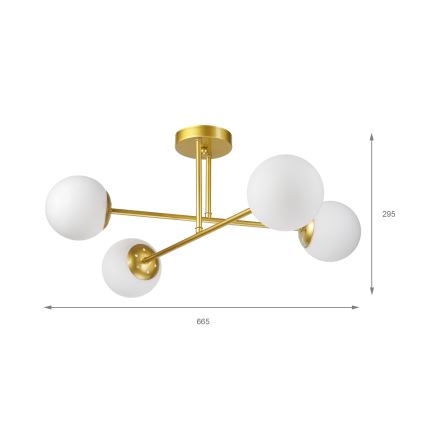 Brilagi - Pinnapealne lühter MALIVA 4xE14/15W/230V kuldne/valge