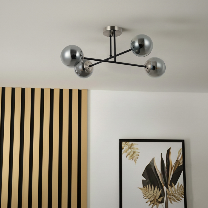 Brilagi - Pinnapealne lühter MALIVA 4xE14/15W/230V mattkroom/suitsune