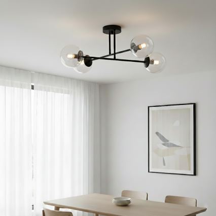 Brilagi - Pinnapealne lühter MALIVA 4xE14/15W/230V must/läbipaistev