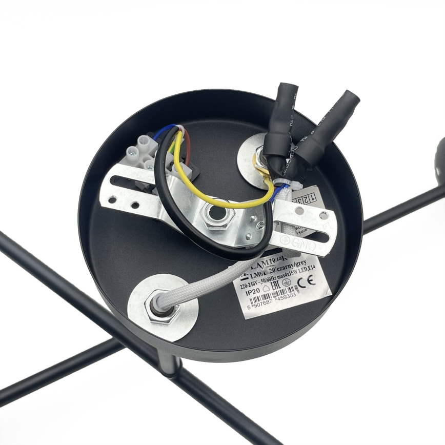 Brilagi - Pinnapealne lühter MALIVA 4xE14/15W/230V must/läbipaistev