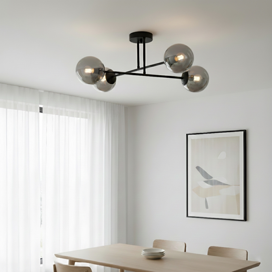 Brilagi - Pinnapealne lühter MALIVA 4xE14/15W/230V must/suitsune