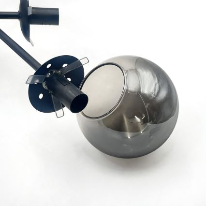 Brilagi - Pinnapealne lühter MALIVA 6xE14/15W/230V must/suitsune