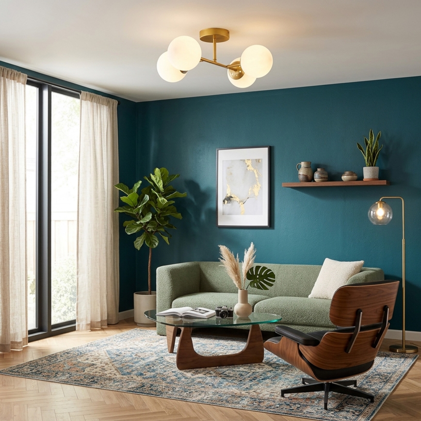 Brilagi - Pinnapealne lühter MALONY 4xE14/20W/230V kuldne