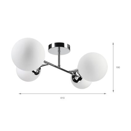 Brilagi - pinnapealne lühter MALONY 4xE14/20W/230V läikiv kroom