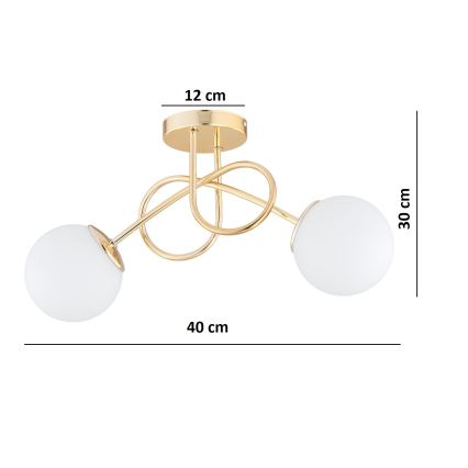 BRILAGI - Pinnapealne lühter MILO 2xE27/60W/230V kuldne