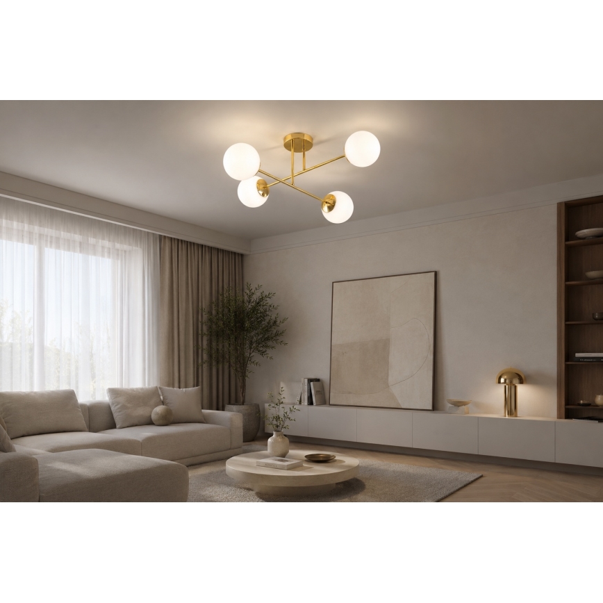BRILAGI - Pinnapealne lühter MILO 4xE27/60W/230V kuldne