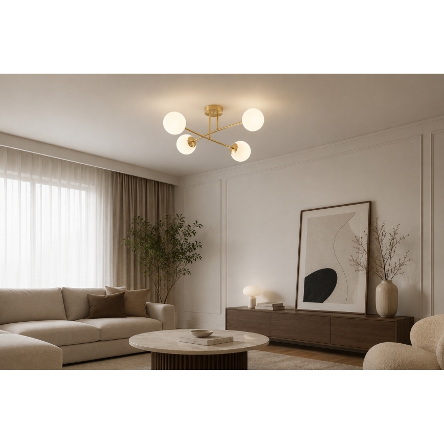 BRILAGI - Pinnapealne lühter MILO 4xE27/60W/230V kuldne