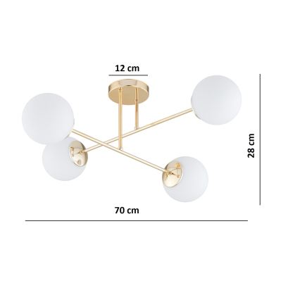 BRILAGI - Pinnapealne lühter MILO 4xE27/60W/230V kuldne