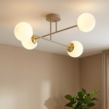 Brilagi - Pinnapealne lühter MILO ECRU 4xE27/60W/230V beež/kuldne
