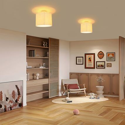 Brilagi - Pinnapealne lühter NORDIC WAVE 1xE27/15W/230V, läbimõõt 32 cm, linane/valge