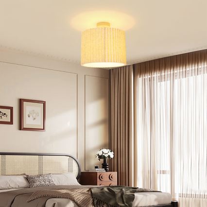 Brilagi - Pinnapealne lühter NORDIC WAVE 1xE27/15W/230V, läbimõõt 32 cm, linane/valge