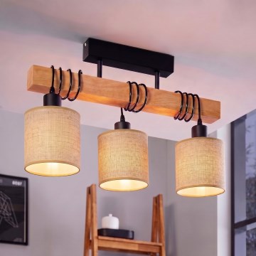 BRILAGI - Pinnapealne lühter NUBILA 3xE27/60W/230V mänd/helepruun