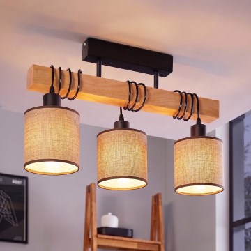 BRILAGI - Pinnapealne lühter NUBILA 3xE27/60W/230V mänd/pruun
