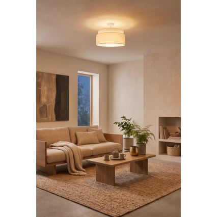 Brilagi - Pinnapealne lühter PADOVA 1xE27/60W/230V läbimõõt 40 cm kreemjas