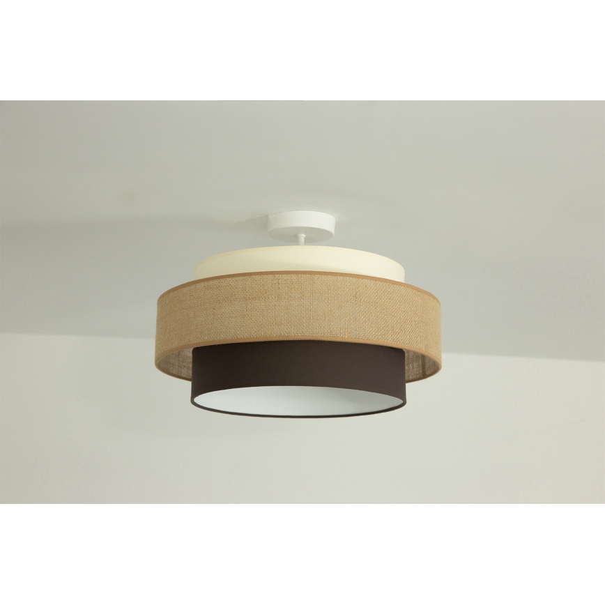 Brilagi - Pinnapealne lühter RESNA 1xE27/60W/230V läbimõõt 40 cm beež/must