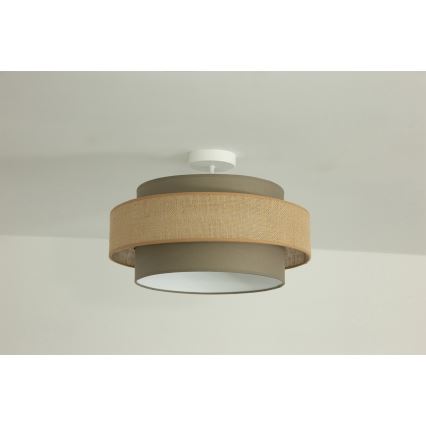 Brilagi - Pinnapealne lühter RESNA 1xE27/60W/230V, läbimõõt 40 cm, pruun/beež