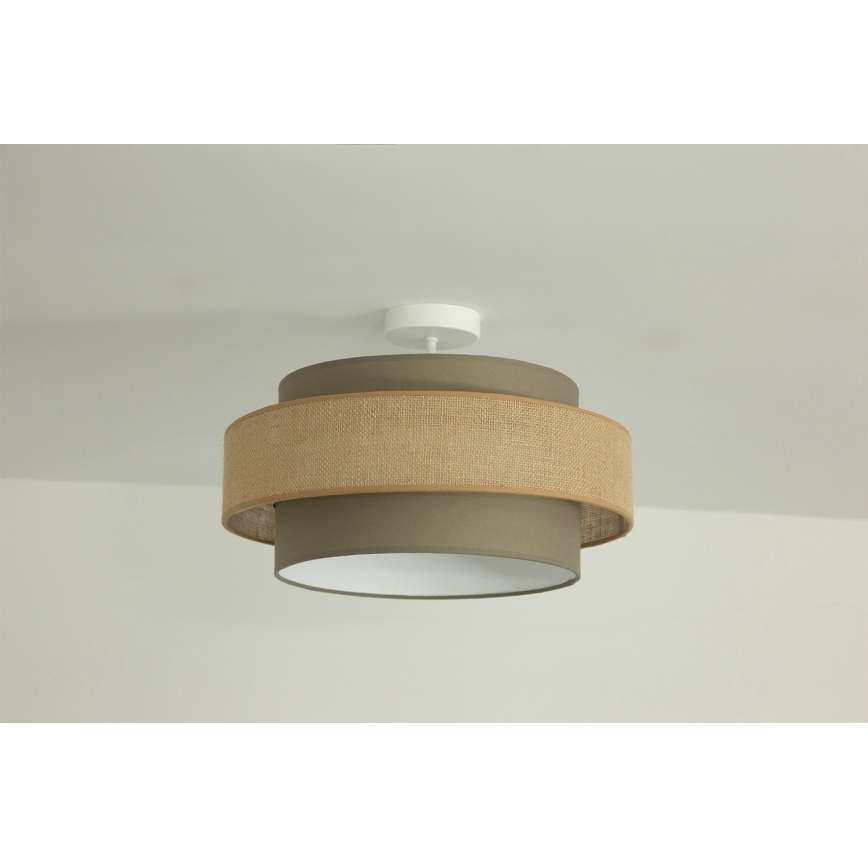 Brilagi - Pinnapealne lühter RESNA 1xE27/60W/230V, läbimõõt 40 cm, pruun/beež