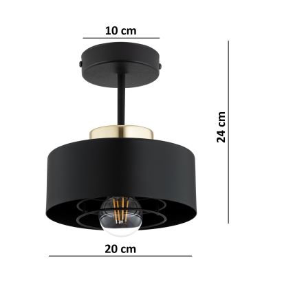 BRILAGI - Pinnapealne lühter SPRING 1xE27/60W/230V läbimõõt 20 cm must/kuldne