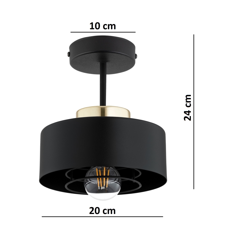 Brilagi - Pinnapealne lühter SPRING 1xE27/60W/230V must/kuldne