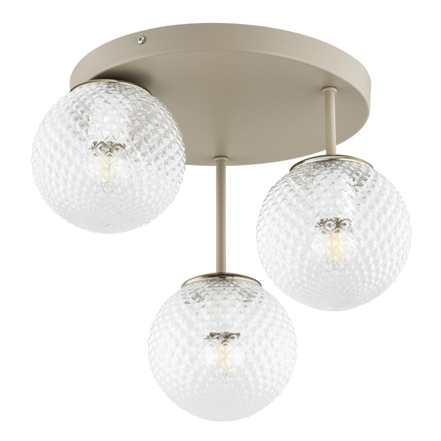 Brilagi - Pinnapealne lühter STELLA 3xE27/60W/230V beež/kuldne