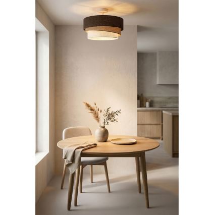 Brilagi - Pinnapealne lühter TRIO 1xE27/60W/230V läbimõõt 40 cm pruun/beež/valge