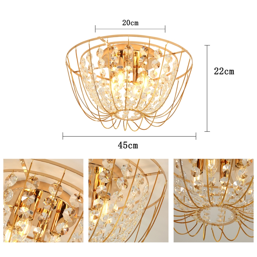 Brilagi - Pinnapealne lühter VASTERAS 4xE14/40W/230V läbimõõt 45 cm
