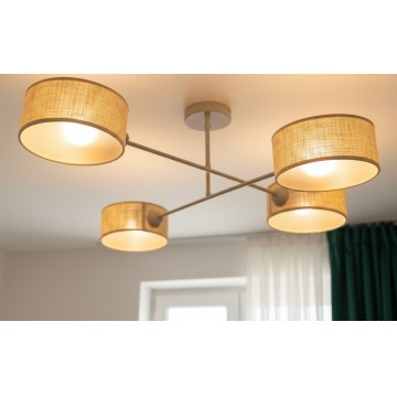 Brilagi - Pinnapealne lühter VIRGO 4xE14/40W/230V beež/kuldne