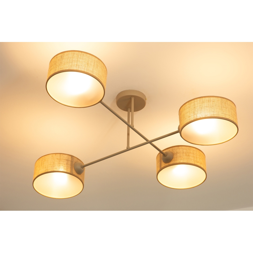 Brilagi - Pinnapealne lühter VIRGO 4xE14/40W/230V beež/kuldne