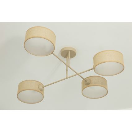 Brilagi - Pinnapealne lühter VIRGO 4xE14/40W/230V beež/kuldne