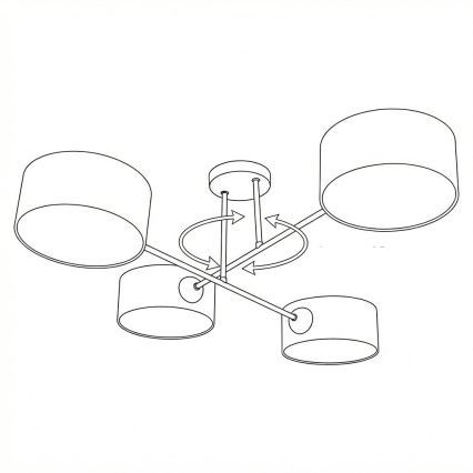 Brilagi - Pinnapealne lühter VIRGO 4xE14/40W/230V beež/must