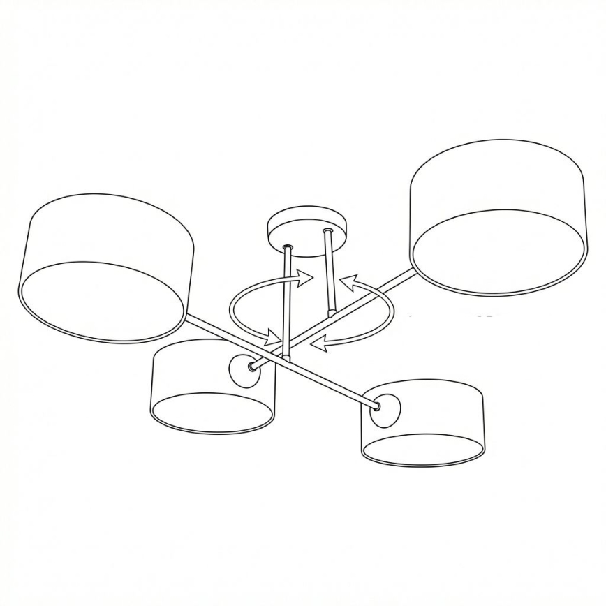 Brilagi - Pinnapealne lühter VIRGO 4xE14/40W/230V beež/must