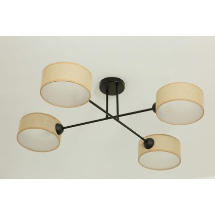 Brilagi - Pinnapealne lühter VIRGO 4xE14/40W/230V beež/must