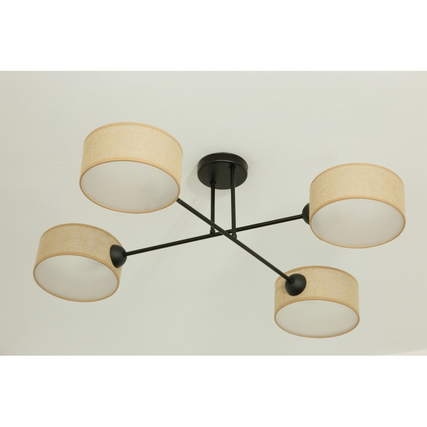 Brilagi - Pinnapealne lühter VIRGO 4xE14/40W/230V beež/must