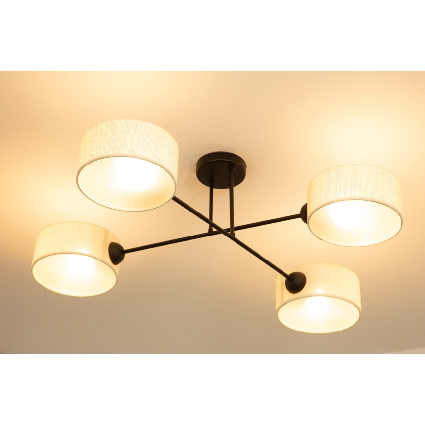 Brilagi - Pinnapealne lühter VIRGO 4xE14/40W/230V kreem/must
