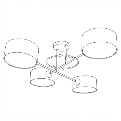 Brilagi - Pinnapealne lühter VIRGO 4xE14/40W/230V kreemjas/kuldne