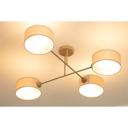 Brilagi - Pinnapealne lühter VIRGO 4xE14/40W/230V kreemjas/kuldne