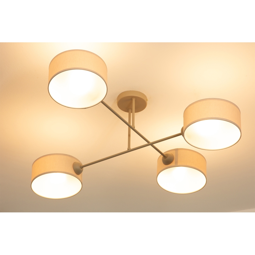 Brilagi - Pinnapealne lühter VIRGO 4xE14/40W/230V kreemjas/kuldne
