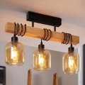 BRILAGI - pinnapealne lühter WOOD GLASS 3xE27/60W/230V mänd/must/suitsupruun