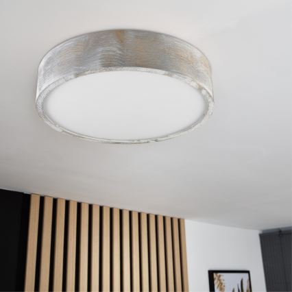 Brilagi - PINO laelamp 2xE27/15W/230V mänd/hõbe, läbimõõt 37,5 cm