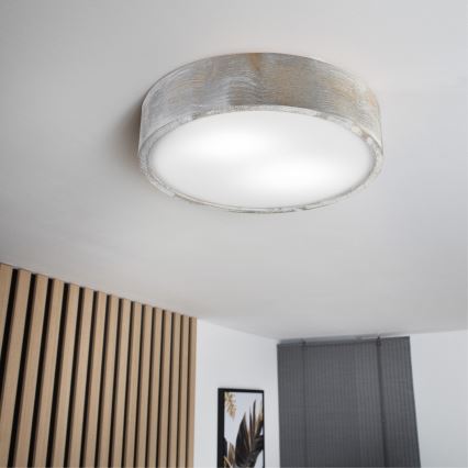 Brilagi - PINO laelamp 2xE27/15W/230V mänd/hõbe, läbimõõt 37,5 cm