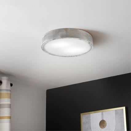 Brilagi - PINO laelamp 2xE27/15W/230V mänd/hõbe, läbimõõt 37,5 cm