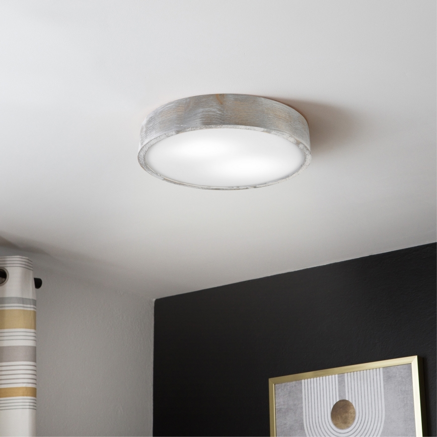 Brilagi - PINO laelamp 2xE27/15W/230V mänd/hõbe, läbimõõt 37,5 cm
