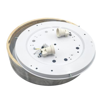 Brilagi - PINO laelamp 2xE27/15W/230V mänd/hõbe, läbimõõt 37,5 cm