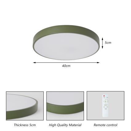 Brilagi - hämardatav LED-laelamp POOL LED/48W/230V 3000–6000K läbimõõt 40 cm roheline + kaugjuhtimispult