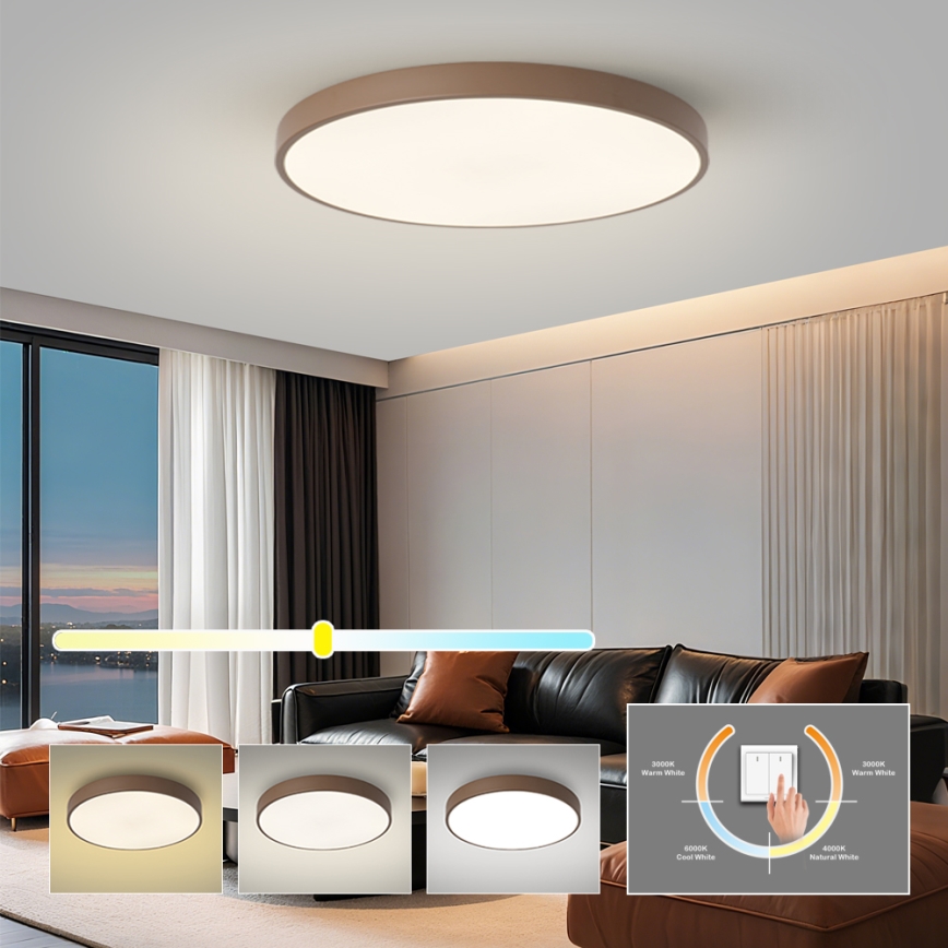 Brilagi - POOL LED laelamp 100W/230V, 3000/4000/6000K, läbimõõt 80 cm, pruun