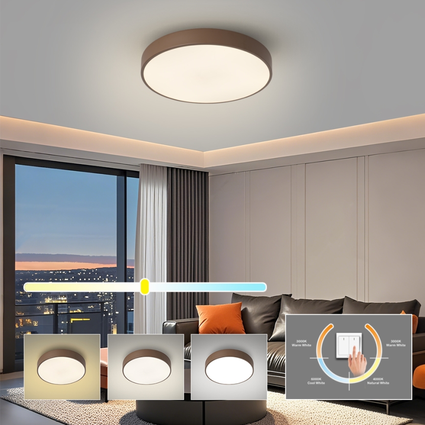 Brilagi - LED laelamp POOL LED/48W/230V 3000/4000/6000K läbimõõt 40 cm pruun